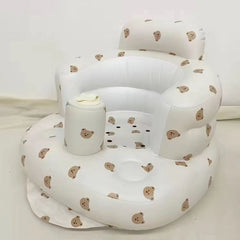 Inflatable Baby Chair designed for dining and bath, featuring colorful patterns for babies 6 to 24 months.